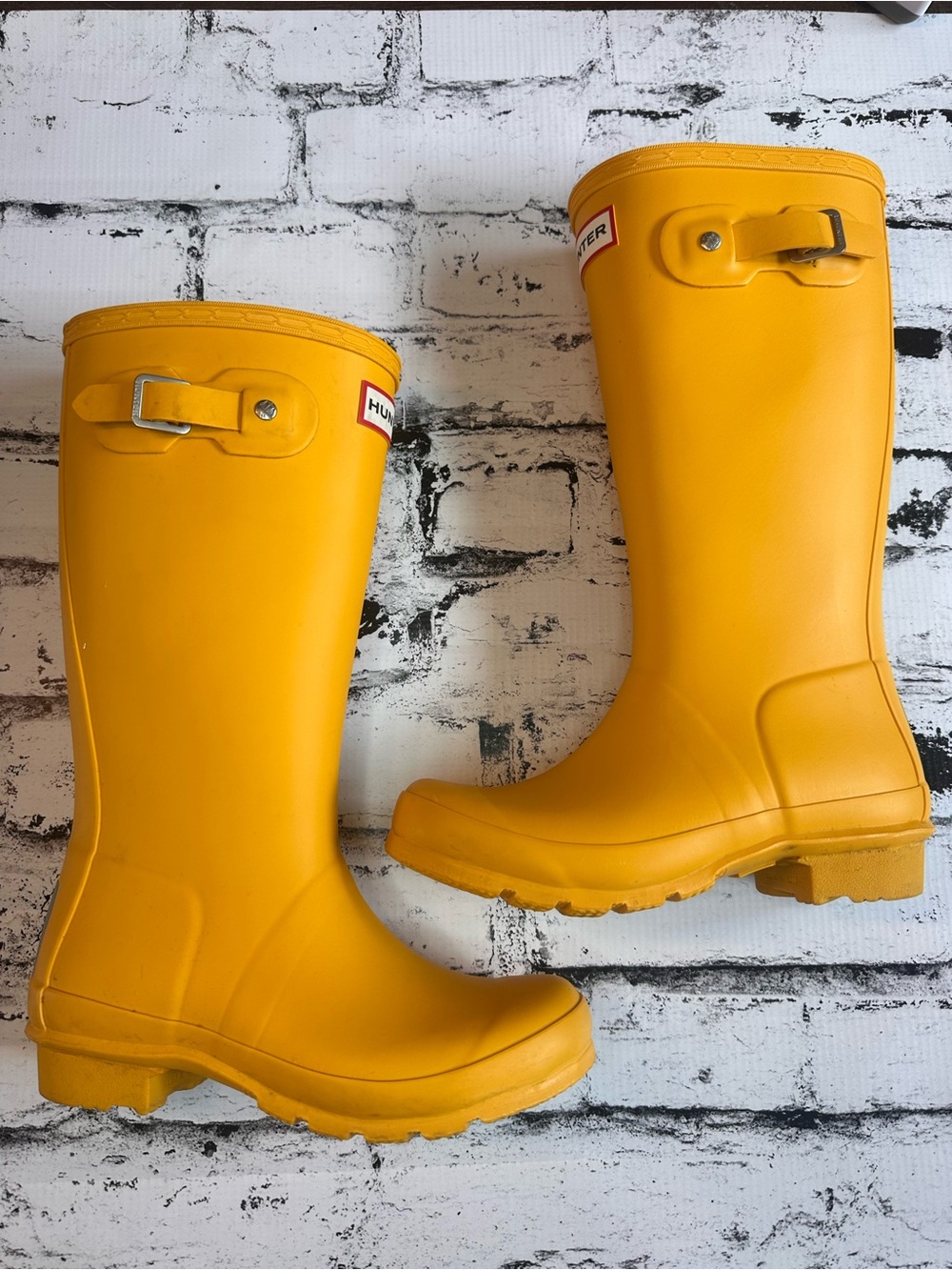 Hunter Original Kids Yellow Waterproof Rain Boots US 1B/2G EU 32